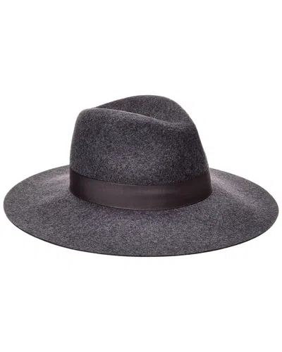 Phenix Wide Brim Wool Fedora In Grey