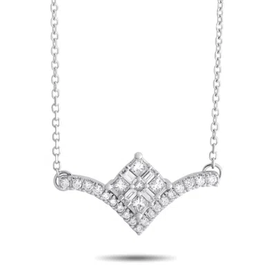 Lb Exclusive 10k White Gold 0.33 Ct Diamond Necklace In White