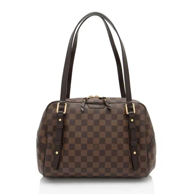 Pre-owned Louis Vuitton Damier Ebene Rivington Gm Satchel In Brown