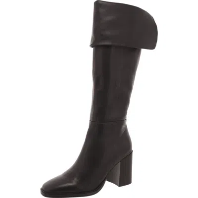 Steve Madden Sierra Womens Leather Block Heel Knee-high Boots In Black