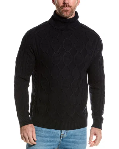 Reiss Navy Alston Cable Knitted Roll Neck Jumper In Blue