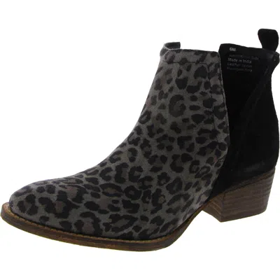 Diba True Short Side Womens Leather Snake Print Ankle Boots In Multi