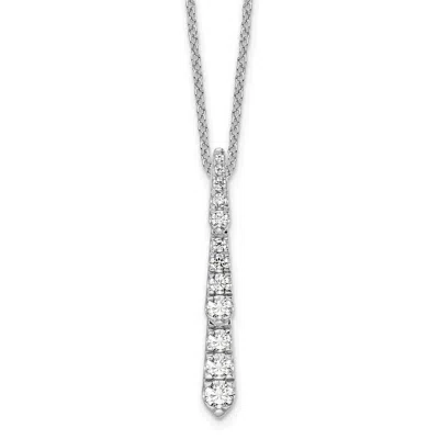 Diamond2deal 14k Gold 0.40 Ct Lab Grown Diamond Vertical Slide Pendant Necklace 18" In White