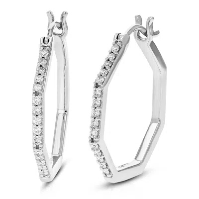 Vir Jewels 1/4 Cttw Lab Created Diamond Hoop Earrings 925 Sterling Silver Prong 3/4 Inch In Silver