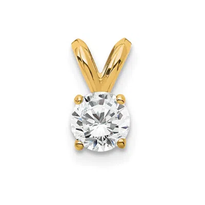 Diamond2deal 14k Gold Round Lab Grown Diamond Solitaire Pendant (0.25ct, Vs, G-h) In Yellow