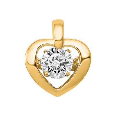 Diamond2deal 14k Gold Vibrant Lab Grown Diamond Pendant (0.25ct, Vs, G-h) In Yellow