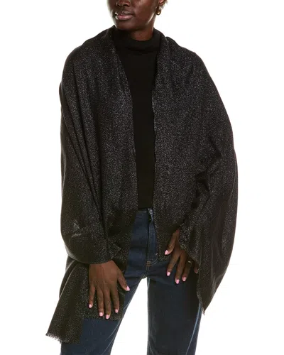 La Fiorentina Lurex Wool Wrap In Black