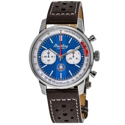 Breitling Top Time Shelby Cobra Blue Dial Leather Strap Men's Watch Ab01763a1c1x1 In Blue