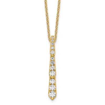 Diamond2deal 14k Gold 0.40 Ct Lab Grown Diamond Vertical Slide Pendant Necklace 18" In Yellow