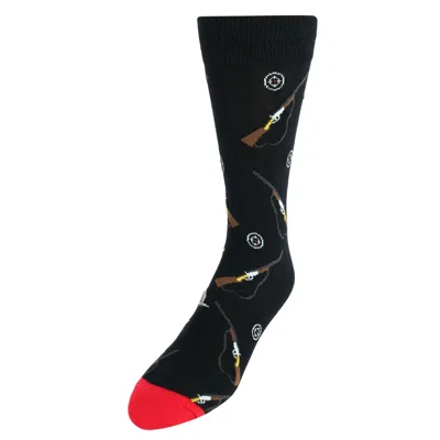 Ctm Men's Hunting Themed Crew Socks In Black
