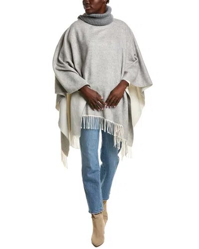 La Fiorentina Turtleneck Poncho In Grey