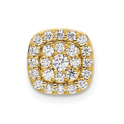 Diamond2deal 14k Gold Lab Grown Diamond Squared Halo Chain Slide Pendant (0.44ct, Vs, G-h) In Yellow