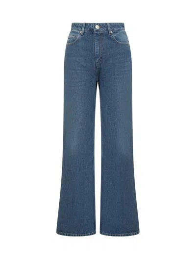 Ami Alexandre Mattiussi Ami Paris Flare Cotton Denim Jeans In Blue