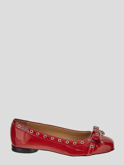 Shop Ganni Flat Shoes In Racingred