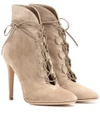 GIANVITO ROSSI EMPIRE LACE-UP SUEDE ANKLE BOOTS,P00185924