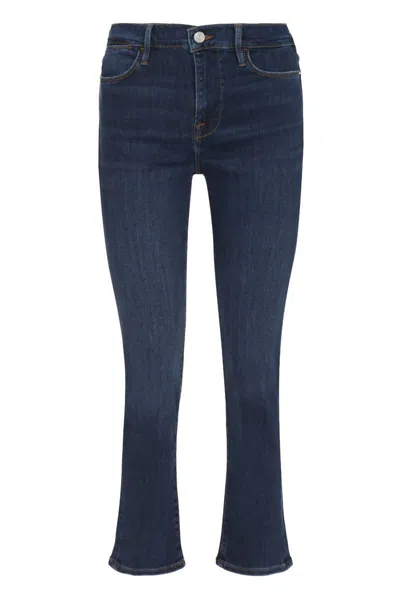 Frame 5-pocket Straight-leg Jeans In Navy