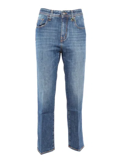 Jacob Cohen 5 Pockets Denim Pants In Multicolor