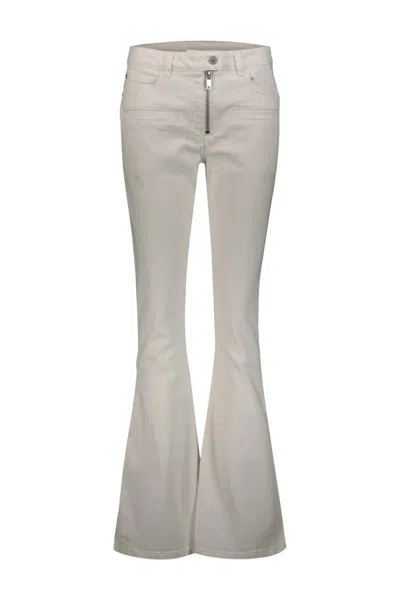 Courrèges Zipper White Denim Pants In White