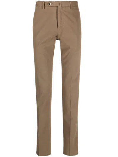 Pt Torino Slim Chino Pants In Brown