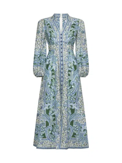 Shop Zimmermann Dresses In Green Paisley