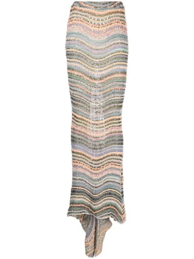 Shop Vitelli Linen Mermaid Skirt In Multicolour