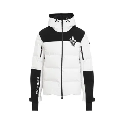 Moncler Colour-block Hooded Puffer Jacker In White
