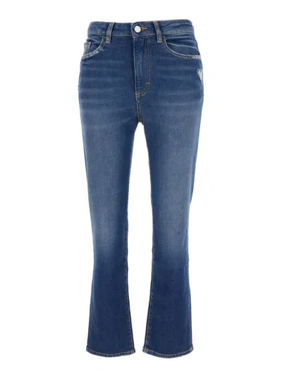 Icon Denim Flared Jeans With Rear Logo Patch In Blue