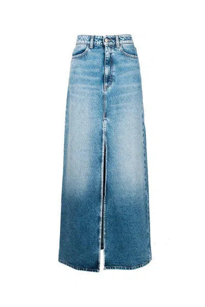 Icon Denim Woman Denim Skirt Blue Size 31 Cotton In Blue