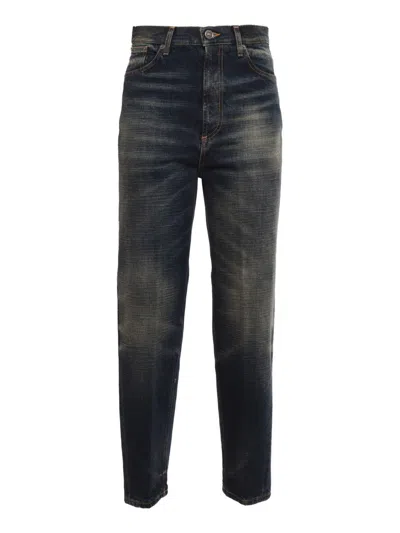 Dondup Embossed Patch Denim Jeans In Blue