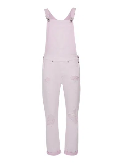 Dondup Five-pocket Denim Overalls In Pink