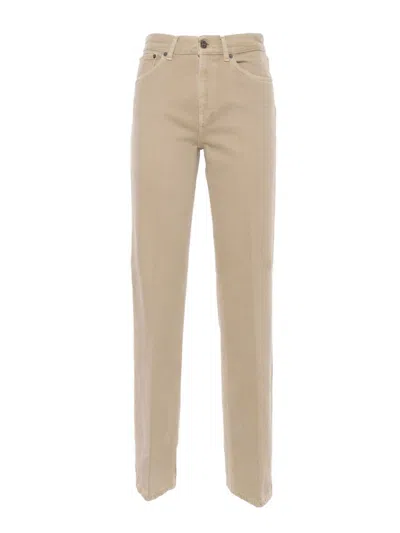 Dondup Logo Logo Denim Trousers In Brown