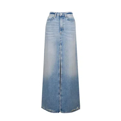 Icon Denim Woman Denim Skirt Blue Size 31 Cotton In Blue