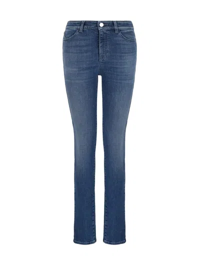 Emporio Armani High-waist Skinny-fit Jeans In Denim Blu Ch