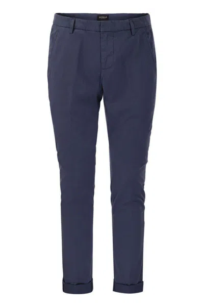 Dondup Gaubert Cotton Chino Trousers In Blue