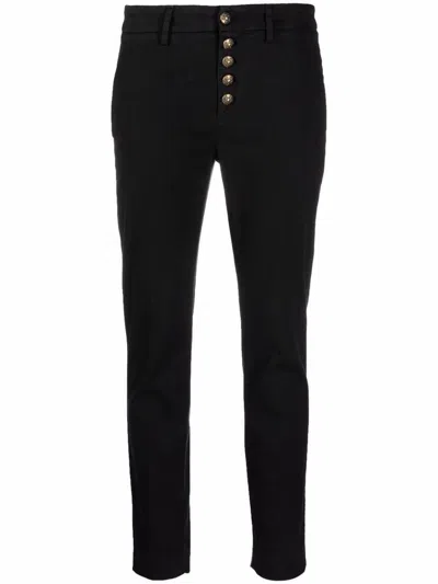 Dondup Black Carmen Slim Chino Trousers In Black