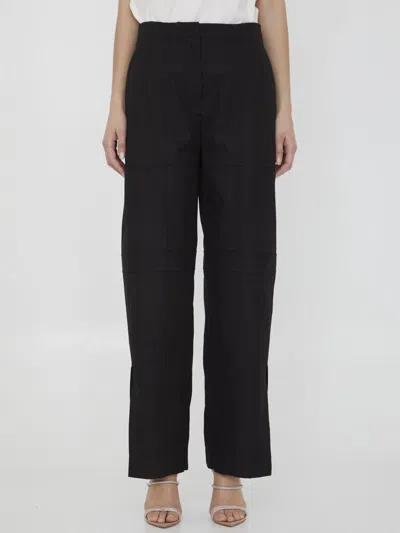 Jil Sander Women Cotton Cargo Pants In Black