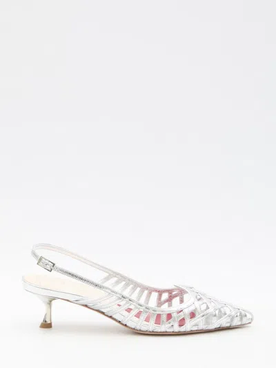 Roger Vivier I Love Vivier Multistrap Slingback Pumps In Leather In Silver