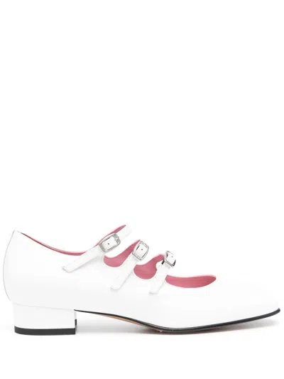 Carel Paris Ariana Patent Leather Mary Janes Ballet Flats In Verni Blanc