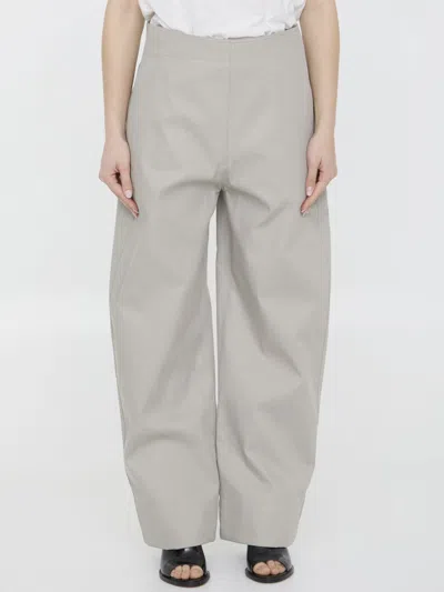 Bottega Veneta Sailor Mid-rise Wide-leg Trousers In Beige