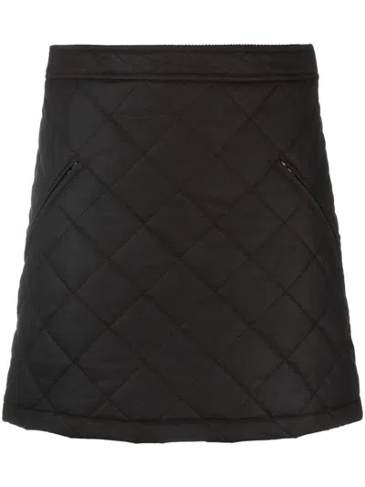 Burberry Mini Skirt With Embroidery On The Back In Brown