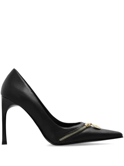 Versace Jeans Couture Black Sadie Heels In Black