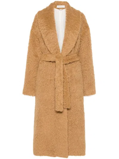 Golden Goose Brown Belted Over Coat In Brown