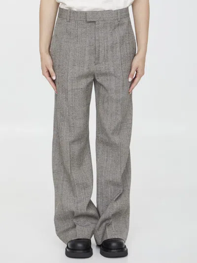 Bottega Veneta Viscose And Silk Flared Pants In Brown