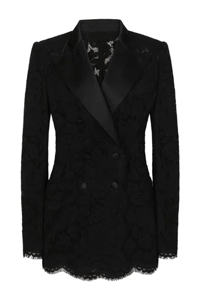 Dolce & Gabbana Black Double-breasted Blazer In Black