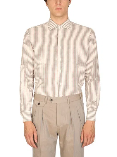 Shop Lardini Cotton Shirt In Multicolour