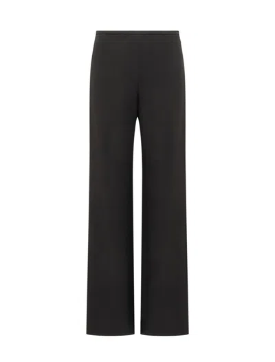 Emporio Armani Women's Crepe Wide-leg Trousers In Nero-black