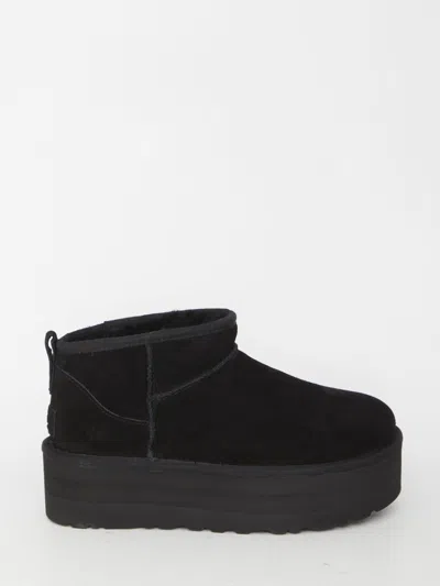 Ugg 'ultramini' Black Boots With Platform In Black