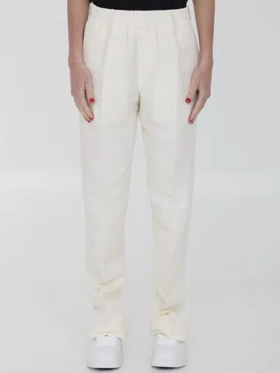 Burberry Canvas Pants In Beige
