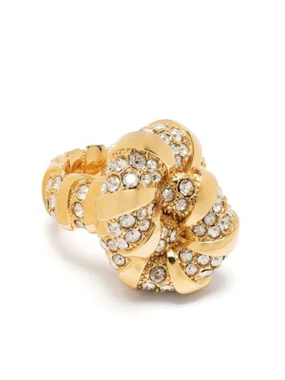 Lanvin Melodie Embellished Bow Detailed Ring In Grey