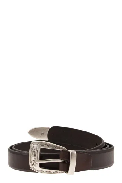 Alberto Luti Dark Brown Belt In Brown
